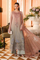 3 Piece Unstitched Embroidered Chiffon Suit By Maria B