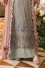 3 Piece Unstitched Embroidered Chiffon Suit By Maria B