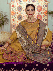 AFSANA | 3 Pc Unstitched Suit Kashmiri Hand Wooven Embroidered Shawl Collection Bayaan By Cinq