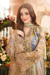 3 Piece Unstitched Embroidered Chiffon Suit By Maria B