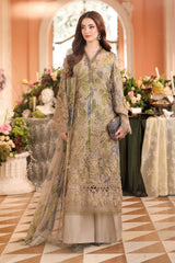 3 Piece Unstitched Embroidered Chiffon Suit By Maria B