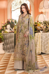 3 Piece Unstitched Embroidered Chiffon Suit By Maria B