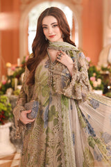 3 Piece Unstitched Embroidered Chiffon Suit By Maria B