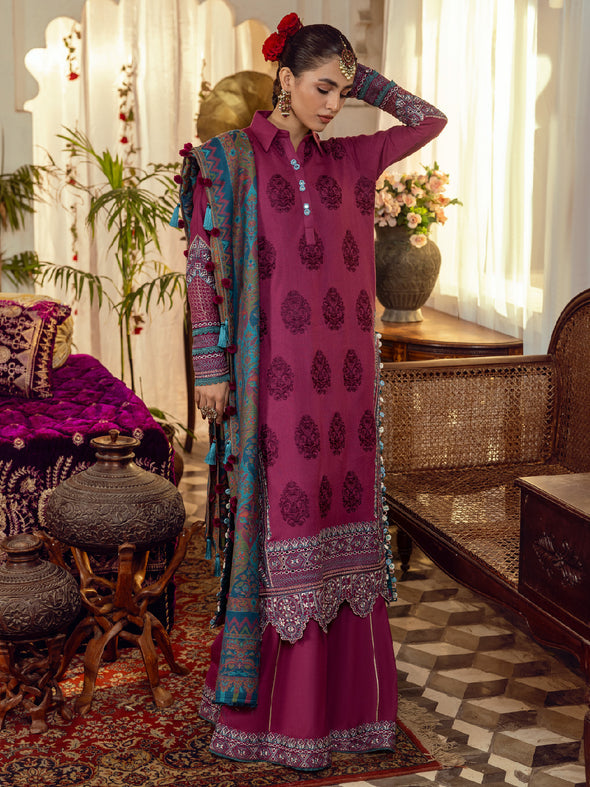 DASHT | 3 Pc Unstitched Suit Kashmiri Hand Wooven Embroidered Shawl Collection Bayaan By Cinq