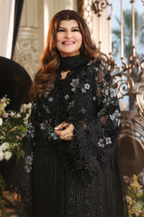 3 Piece Unstitched Embroidered Chiffon Suit By Maria B