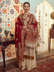 AASHANA | 3 Pc Unstitched Suit Kashmiri Hand Wooven Embroidered Shawl Collection Bayaan By Cinq