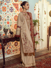 AASHANA | 3 Pc Unstitched Suit Kashmiri Hand Wooven Embroidered Shawl Collection Bayaan By Cinq