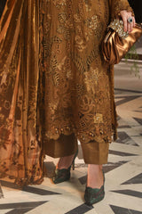 3 Piece Unstitched Embroidered Chiffon Suit By Maria B