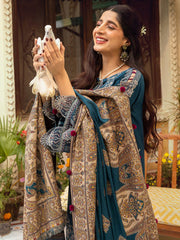 MEHERMA | 3 Pc Unstitched Suit Kashmiri Hand Wooven Embroidered Shawl Collection Bayaan By Cinq