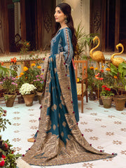 MEHERMA | 3 Pc Unstitched Suit Kashmiri Hand Wooven Embroidered Shawl Collection Bayaan By Cinq