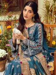 MEHERMA | 3 Pc Unstitched Suit Kashmiri Hand Wooven Embroidered Shawl Collection Bayaan By Cinq