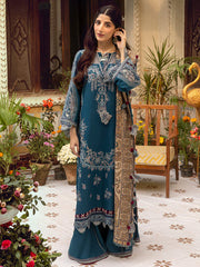 MEHERMA | 3 Pc Unstitched Suit Kashmiri Hand Wooven Embroidered Shawl Collection Bayaan By Cinq