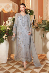 3 Piece Unstitched Embroidered Chiffon Suit By Maria B