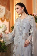 3 Piece Unstitched Embroidered Chiffon Suit By Maria B