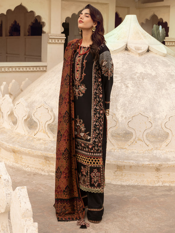 VASAL | 3 Pc Unstitched Suit Kashmiri Hand Wooven Embroidered Shawl Collection Bayaan By Cinq