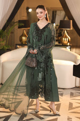 3 Piece Unstitched Embroidered Chiffon Suit By Maria B