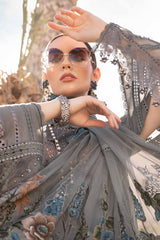 D-2407-B | 3PC Unstitched Luxury Lawn By Maria B