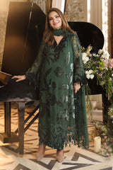 3 Piece Unstitched Embroidered Chiffon Suit By Maria B