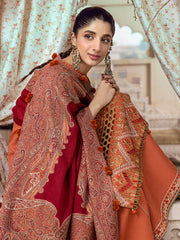 GERWA | 3 Pc Unstitched Suit Kashmiri Hand Wooven Embroidered Shawl Collection Bayaan By Cinq