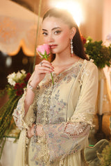 3 Piece Unstitched Embroidered Chiffon Suit By Maria B