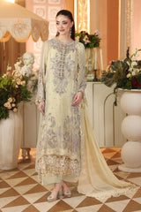 3 Piece Unstitched Embroidered Chiffon Suit By Maria B
