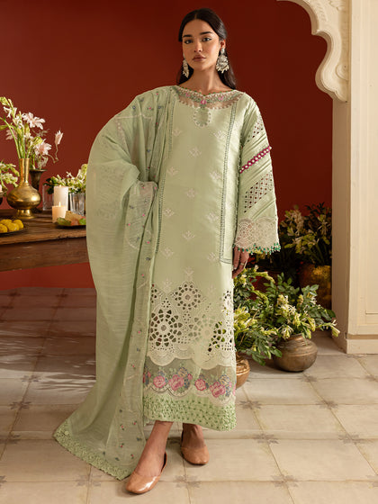 3 PC Unstitched Suit Embroidered Lawn Dastan-e-Noor By Parishay | DSC-03