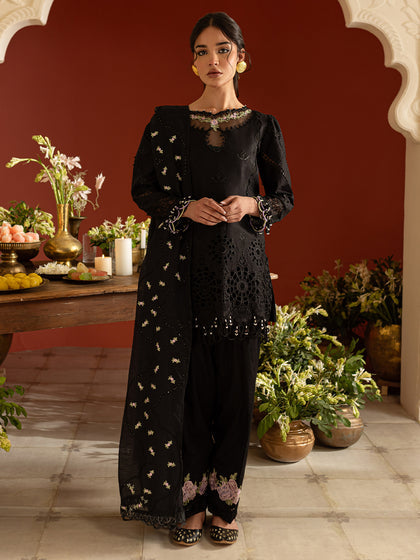 3 PC Unstitched Suit Embroidered Lawn Dastan-e-Noor By Parishay | DSC-04