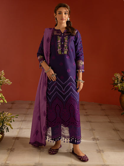 3 PC Unstitched Suit Embroidered Lawn Dastan-e-Noor By Parishay | DSC-05
