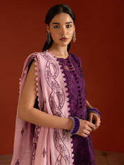 3 PC Unstitched Suit Embroidered Lawn Dastan-e-Noor By Parishay | DSC-07
