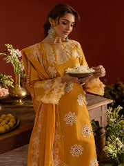 3 PC Unstitched Suit Embroidered Lawn Dastan-e-Noor By Parishay | DSC-09
