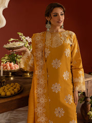 3 PC Unstitched Suit Embroidered Lawn Dastan-e-Noor By Parishay | DSC-09