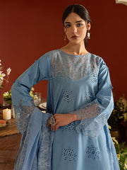 3 PC Unstitched Suit Embroidered Lawn Dastan-e-Noor By Parishay | DSC-10