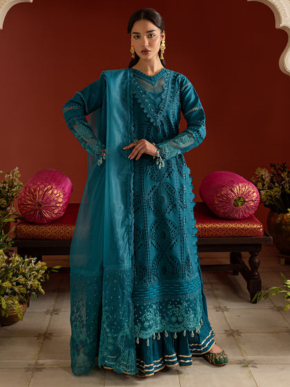 3 PC Unstitched Suit Embroidered Lawn Dastan-e-Noor By Parishay | DSC-12