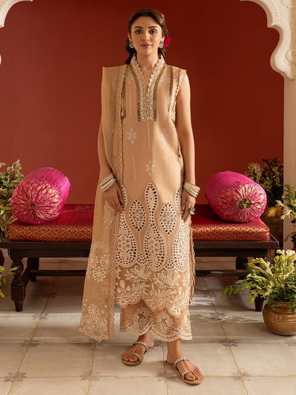 3 PC Unstitched Suit Embroidered Lawn Dastan-e-Noor By Parishay | DSC-13