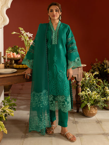 3 PC Unstitched Suit Embroidered Lawn Dastan-e-Noor By Parishay | DSC-14