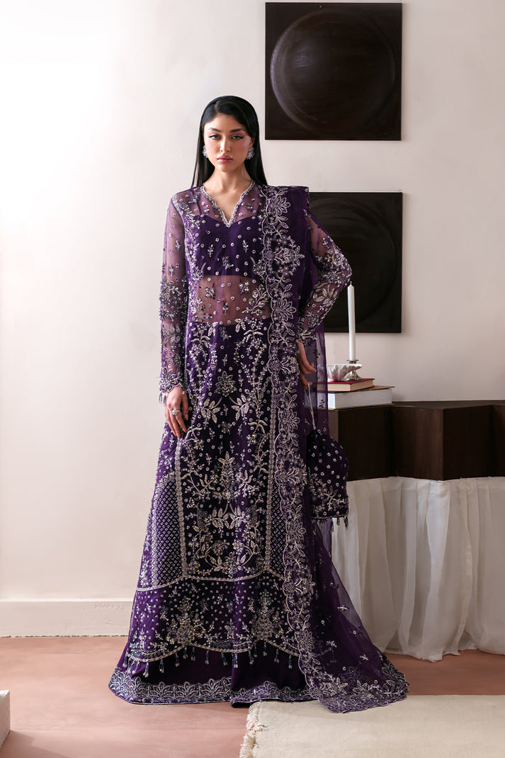 Hand-Embellished Organza 3-Piece Festive Edit with Matching Pouch Tourmaline By Eman  Adeel