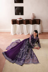 Hand-Embellished Organza 3-Piece Festive Edit with Matching Pouch Tourmaline By Eman  Adeel