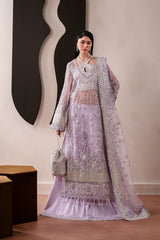Luxury Embroidered Organza Suit with Matching Pouch Lapis By Eman  Adeel