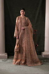 Hand-Embroidered Paneled Organza 3-Piece Suit with Pouch Hessonite By Eman  Adeel