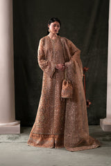 Hand-Embroidered Paneled Organza 3-Piece Suit with Pouch Hessonite By Eman  Adeel