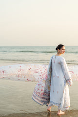 FK-02 ISABELLA | 3Pc Unstitched Suit Luxury Lawn Sahil By Qalamkar