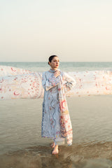 FK-02 ISABELLA | 3Pc Unstitched Suit Luxury Lawn Sahil By Qalamkar