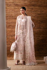 Luxury Hand-Embroidered Organza 3-Piece Suit with Pouch Pearl Essence By Eman  Adeel