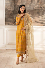 ZFE-04 ELIZA | 3Pc Unstitched Suit Embroidered Lawn Formal Edit By Zarif