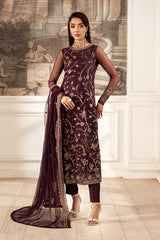 ZFE-06 DAHLIA | 3Pc Unstitched Suit Embroidered Lawn Formal Edit By Zarif