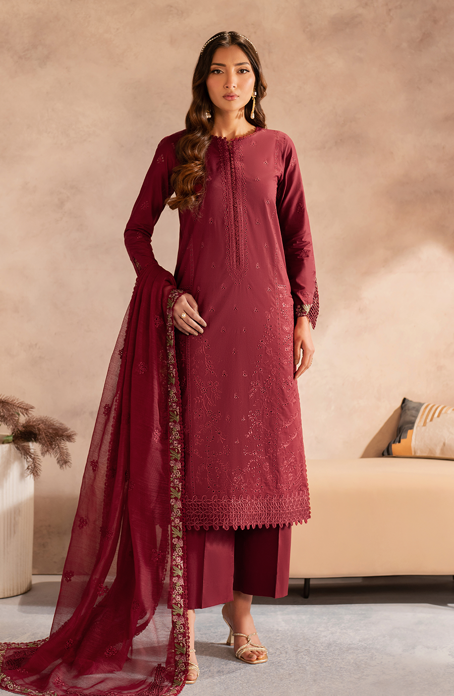 Unstitched 3-PC Embroidered Lawn By Zarif UNST-LWN-02 SAYAH