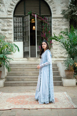 3-PC Unstitched Embroidered Luxury Lawn By Qalamkar | SB-04 Zarish