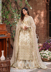 3-PC Unstitched Embroidered Hand Embellished By Akbar Aslam | Mehrunisa
