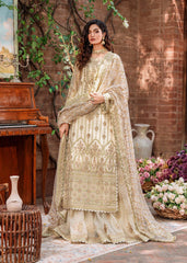 3-PC Unstitched Embroidered Hand Embellished By Akbar Aslam | Mehrunisa