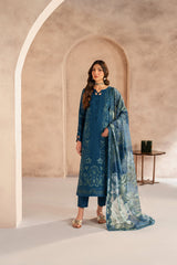 Unstitched 3-PC Embroidered Lawn By Zarif UNST-LWN-03 MEHMER